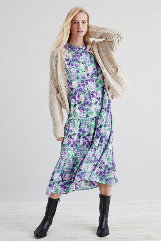 Lolly’s Laundry Olivia Midi Dress Purple / floral tiered dresses