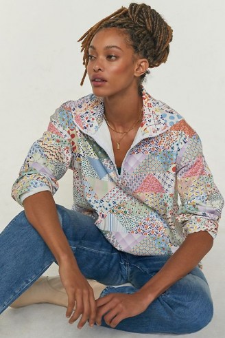 Carleen Patchwork Quarter-Zip Jumper / cottagecore inspired fashion / womens floral pullover tops - flipped