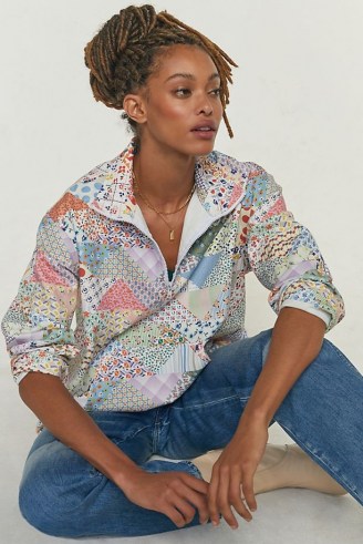 Carleen Patchwork Quarter-Zip Jumper / cottagecore inspired fashion / womens floral pullover tops