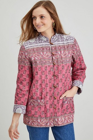 Dilli Grey Komal Jacket / quilted organic cotton floral and paisley print jackets
