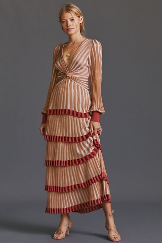 Cecilia Prado Deco Knit Maxi Dress | layered vintage style occasion dresses | retro knitted fashion
