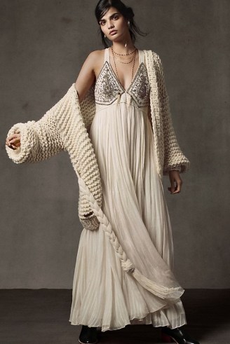 Ranna Gill Zvezda Embellished Maxi Dress | vintage inspired evening glamour | glamorous beaded occasion dresses | plunge front occasionwear - flipped