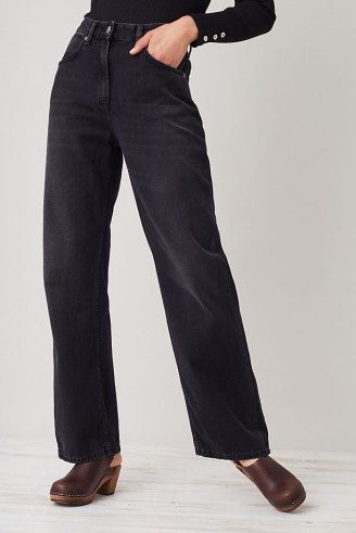 Nudie Jeans Clean Eileen Jeans in Black | womens 100% organic cotton denim fashion - flipped