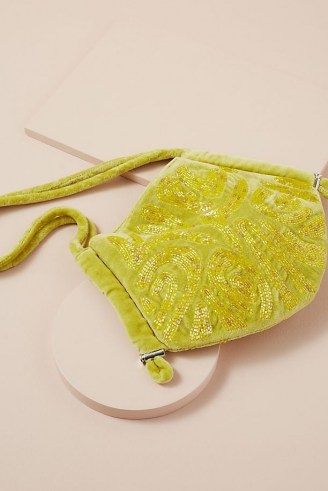 Hvisk Beaded Alore Bag Lime – beaded bags – luxe style shoulder bags