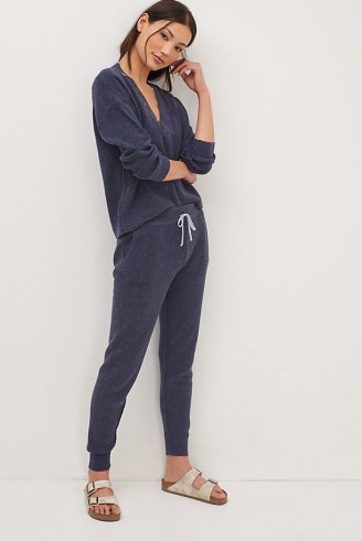 Daily Practice by Anthropologie Knit Lounge Set Navy / womens dark blue loungewear sets - flipped
