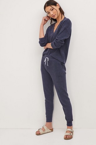 Daily Practice by Anthropologie Knit Lounge Set Navy / womens dark blue loungewear sets