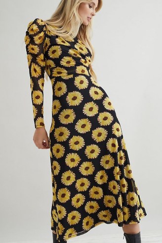Fabienne Chapot Bella Midi Dress / floral print dresses with long puffed sleeves