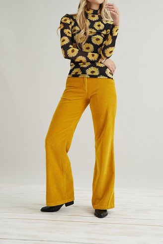 Fabienne Chapot Elodie Trousers in Yellow – womens coordinating corduroy suit pants – women’s vivid cord trouser suits