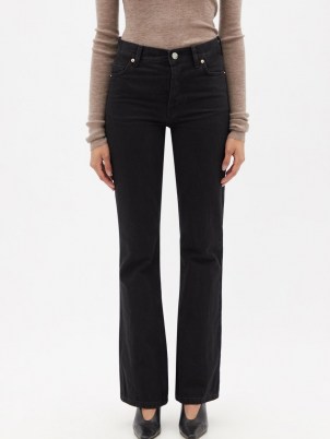 RAEY Angel black high-rise bootcut jeans | womens casual organic-cotton denim fashion