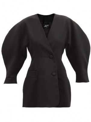 ELZINGA Balloon-sleeve twill blazer mini dress | volume sleeve LBD | little black dresses