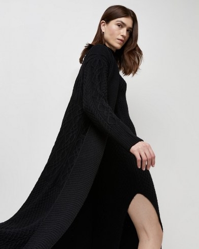 River Island Black cable knit longline cardigan | womens long open front cardigans