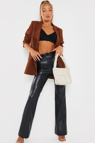 IN THE STYLE BLACK PU STRAIGHT LEG TROUSERS – faux leather pants