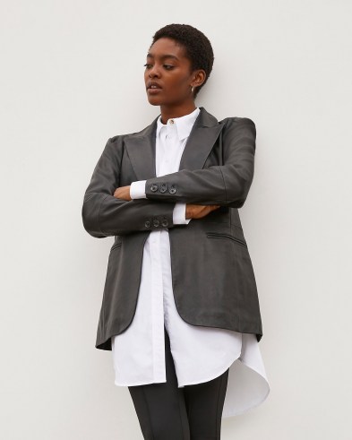 River Island Black RI Studio Leather Blazer – womens tailored blazers – women’s fashionable jackets