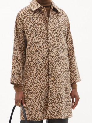 A.P.C. Alice leopard-print brushed wool-blend coat / womens chic outerwear / glamorous animal prints / women’s brown autumn coats - flipped