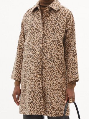 A.P.C. Alice leopard-print brushed wool-blend coat / womens chic outerwear / glamorous animal prints / women’s brown autumn coats