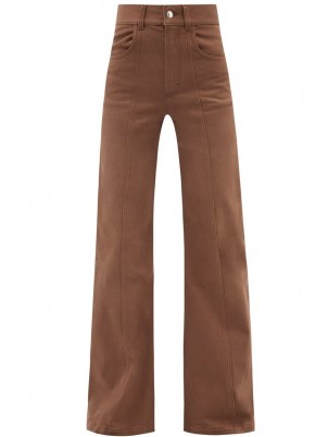 CHLOÉ High-rise wide-leg brown stretch denim jeans