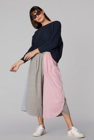 gorman CLIPPED CHAMBRAY SKORT | womens lightweight denim fashion | longline colour block skorts | women’s organic cotton fashion