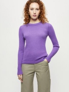 JIGSAW Cloud Cashmere Crew Jumper in Purple ~ womens everyday luxe jumpers - flipped