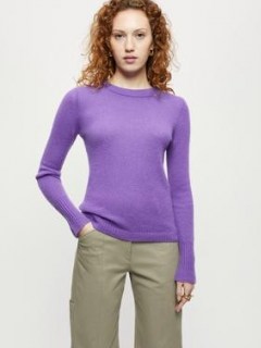 JIGSAW Cloud Cashmere Crew Jumper in Purple ~ womens everyday luxe jumpers