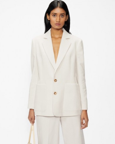 TED BAKER BENITO Corduroy weekend blazer ~ womens chic casual cord blazers ~ women’s textured relaxed fit jackets - flipped