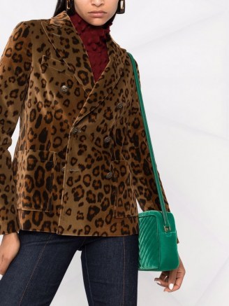ETRO double-breasted leopard blazer – glamorous animal print blazers – womens glam jackets - flipped