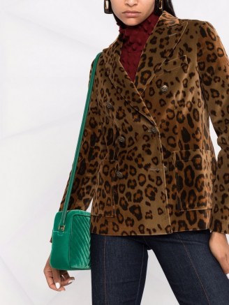 ETRO double-breasted leopard blazer – glamorous animal print blazers – womens glam jackets