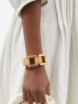 JIL SANDER Chain bracelet – luxe chunky gold tone bracelets – womens chic designer fashion jewelley - flipped