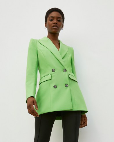 RIVER ISLAND Green RI Studio Double Breasted Blazer ~ womens fashionable blazers ~ women’s bright tailored jackets