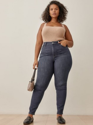 Reformation Harper High Rise Skinny Jeans Es in Neris | women’s on-trend plus size denim fashion