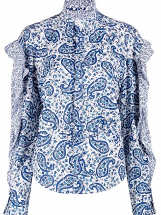 Isabel Marant Étoile paisley-print ruffled blouse – ruffle edge blouses - flipped