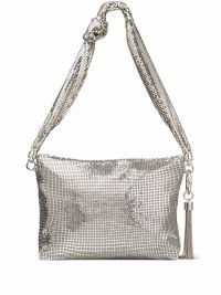 Jimmy Choo Callie metallic silver shoulder bag ~ glamorous bags ~ shiny handbags