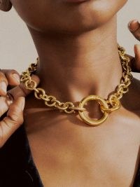 LAURA LOMBARDI Fede 14kt gold-plated chain necklace – womens chic statement necklaces – women’s chunky contemporary jewellery