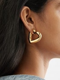 BALENCIAGA Heart hoop earrings – chunky hearts – statement hoops – designer fashion jewellery