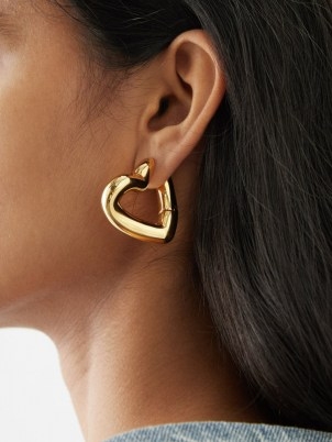 BALENCIAGA Heart hoop earrings – chunky hearts – statement hoops – designer fashion jewellery - flipped