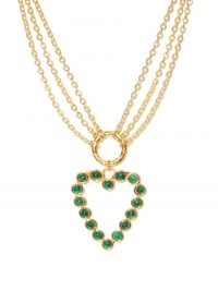 SYLVIA TOLEDANO Heart pendant malachite necklace ~ green stone pendants ~ hearts on ancient style necklaces