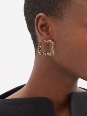 VERSACE Logo square earrings ~ statement designer fashion jewellery - flipped