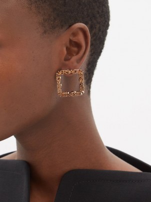 VERSACE Logo square earrings ~ statement designer fashion jewellery