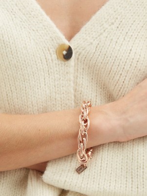 LAUREN RUBINSKI Rope-chain 14kt rose-gold bracelet – womens luxe chunky chain bracelets