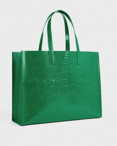 TED BAKER ALLICON Mock crock icon tote bag Emerald / green crocodile effect shopper bags