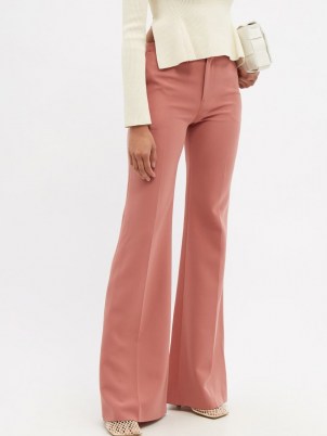 ALTUZARRA Newton pink flared-leg cady suit trousers ~ womens retro flares - flipped