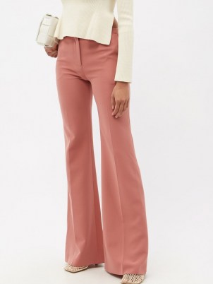 ALTUZARRA Newton pink flared-leg cady suit trousers ~ womens retro flares