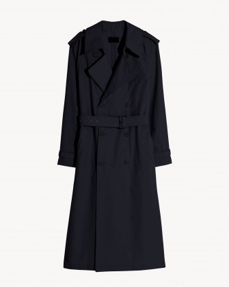 NILI LOTAN TANNER TRENCH COAT DARK NAVY / womens classic dark blue belted coats / women’s stylish Autumn outerwear - flipped