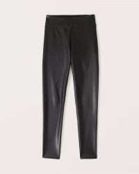 Abercrombie & Fitch Vegan Leather Leggings in Black – womens fashionable legging trousers