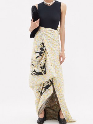 MATTY BOVAN Screen-printed floral cotton wrap skirt – chic maxi skirts