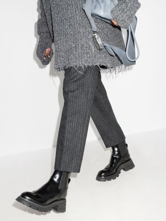 Alexander McQueen Wander Chelsea boots ~ womens designer chunky heel outerwear ~ women’s on-trend black leather boots