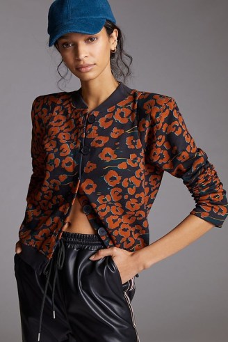 Corey Lynn Calter Floral Padded Cardigan ~ floral bomber jacket inspired cardigans