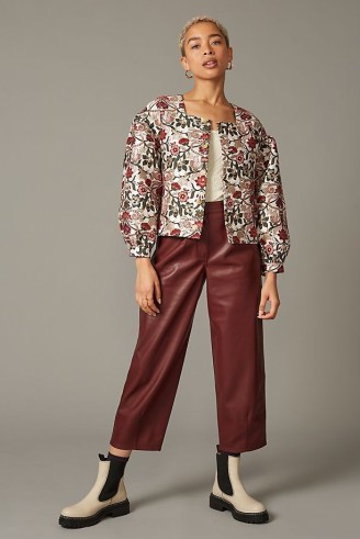 Meadows Cypress Jacket / floral puff sleeve jackets / womens volume sleeved outerwear - flipped