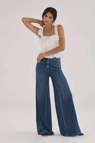 Pilcro The Puddle Palazzo Jeans – womens wide leg retro denim jeans – women’s vintage style weekend fashion - flipped