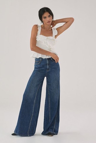 Pilcro The Puddle Palazzo Jeans – womens wide leg retro denim jeans – women’s vintage style weekend fashion