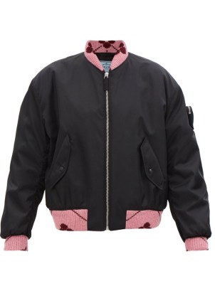 PRADA Re-Nylon bomber jacket ~ womens black front zip designer jackets - flipped